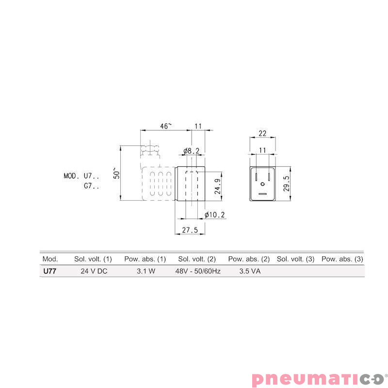 CEWKA CAMOZZI U77 24 VDC CEWKA CAMOZZI U77 24 VDC
