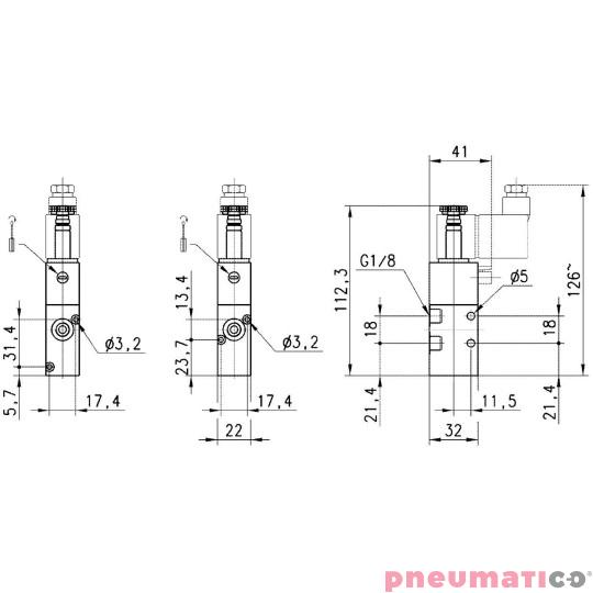 ELEKTROZAWÓR 3/2 NC 1/8" CAMOZZI 348L-015-02 ELEKTROZAWÓR 3/2 NC 1/8" CAMOZZI 348L-015-02