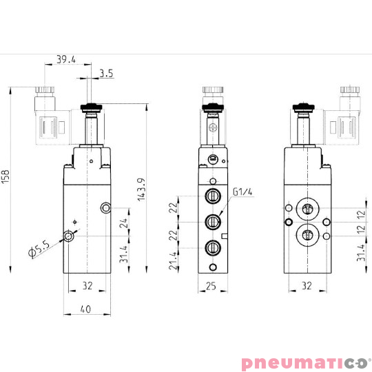 ELEKTROZAWÓR 3/2 NC NAMUR 1/4" CAMOZZI NA34N-15-02 ELEKTROZAWÓR 3/2 NC NAMUR 1/4" CAMOZZI NA34N-15-02
