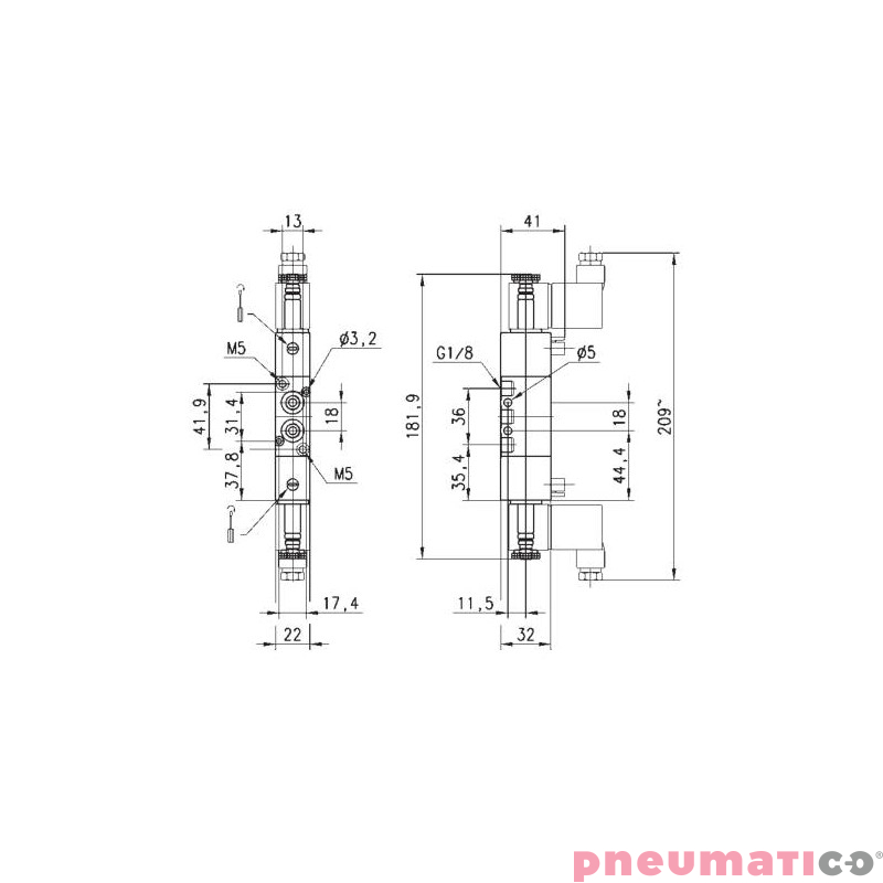 ELEKTROZAW&Oacute;R 5/2 1/8" CAMOZZI 358-011-02