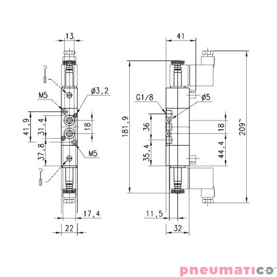 ELEKTROZAW&Oacute;R 5/2 1/8" CAMOZZI 358-011-02