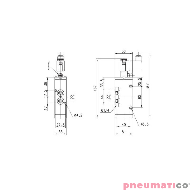 ELEKTROZAWÓR 5/2 1/4" CAMOZZI 454-015-22 ELEKTROZAWÓR 5/2 1/4" CAMOZZI 454-015-22