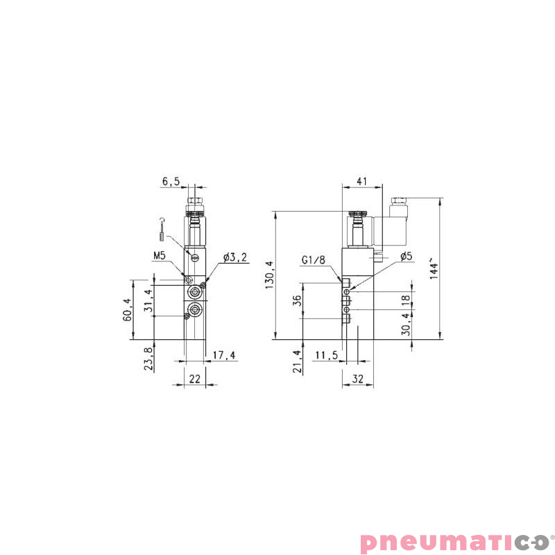 ELEKTROZAW&Oacute;R 5/2 1/8" CAMOZZI 358-015-02