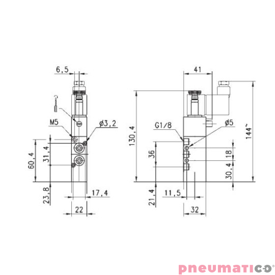 ELEKTROZAW&Oacute;R 5/2 1/8" CAMOZZI 358-015-02