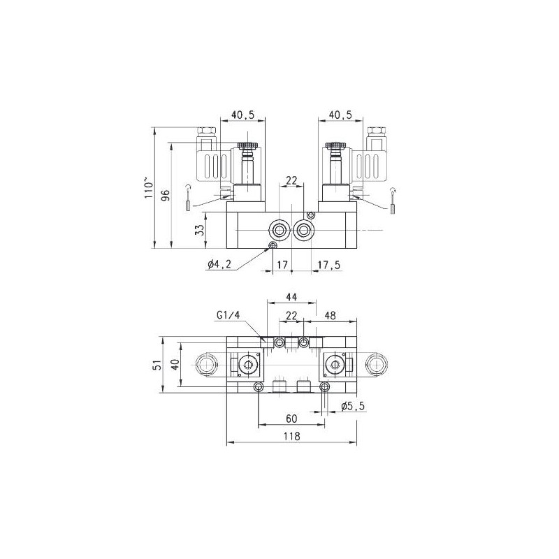 ELEKTROZAWÓR 5/2 1/4" CAMOZZI 454-V11-22 ELEKTROZAWÓR 5/2 1/4" CAMOZZI 454-V11-22