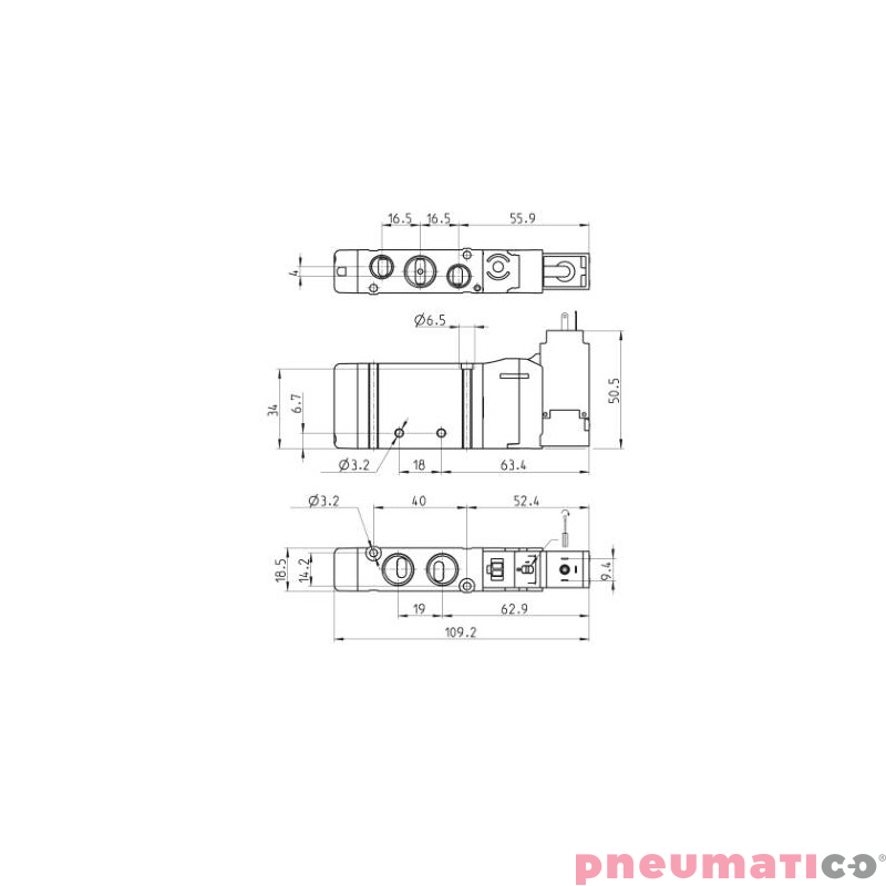 ELEKTROZAW&Oacute;R 5/2  CAMOZZI EN551-16-PN3