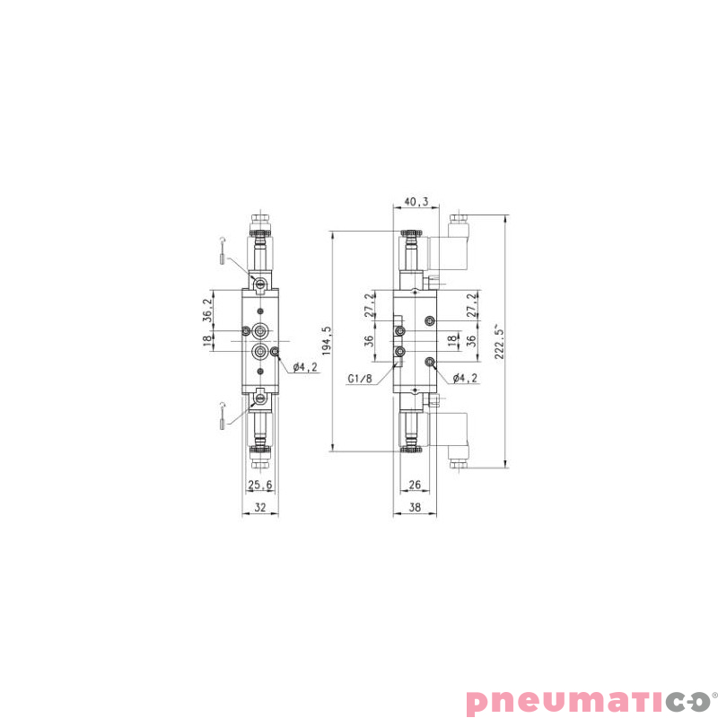 ELEKTROZAWÓR 5/2 1/8" CAMOZZI 458-011-22 ELEKTROZAWÓR 5/2 1/8" CAMOZZI 458-011-22