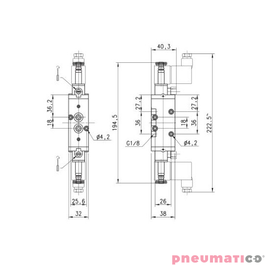 ELEKTROZAWÓR 5/2 1/8" CAMOZZI 458-011-22 ELEKTROZAWÓR 5/2 1/8" CAMOZZI 458-011-22