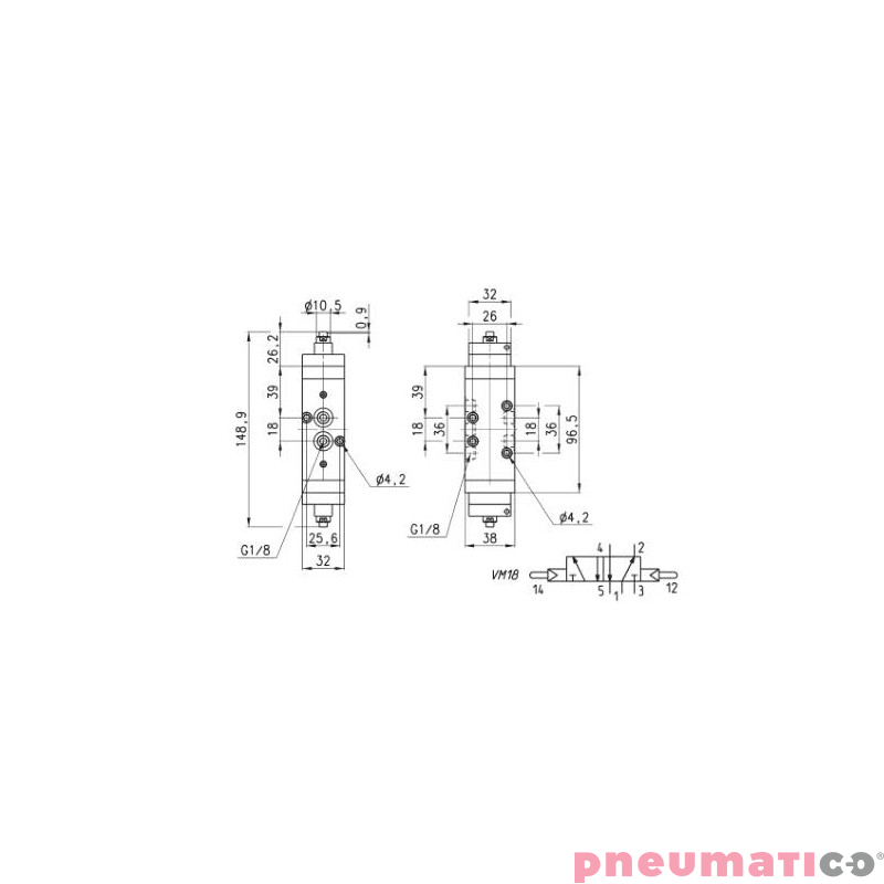 ELEKTROZAWÓR 5/2 1/8" CAMOZZI 458-011-294 ELEKTROZAWÓR 5/2 1/8" CAMOZZI 458-011-294