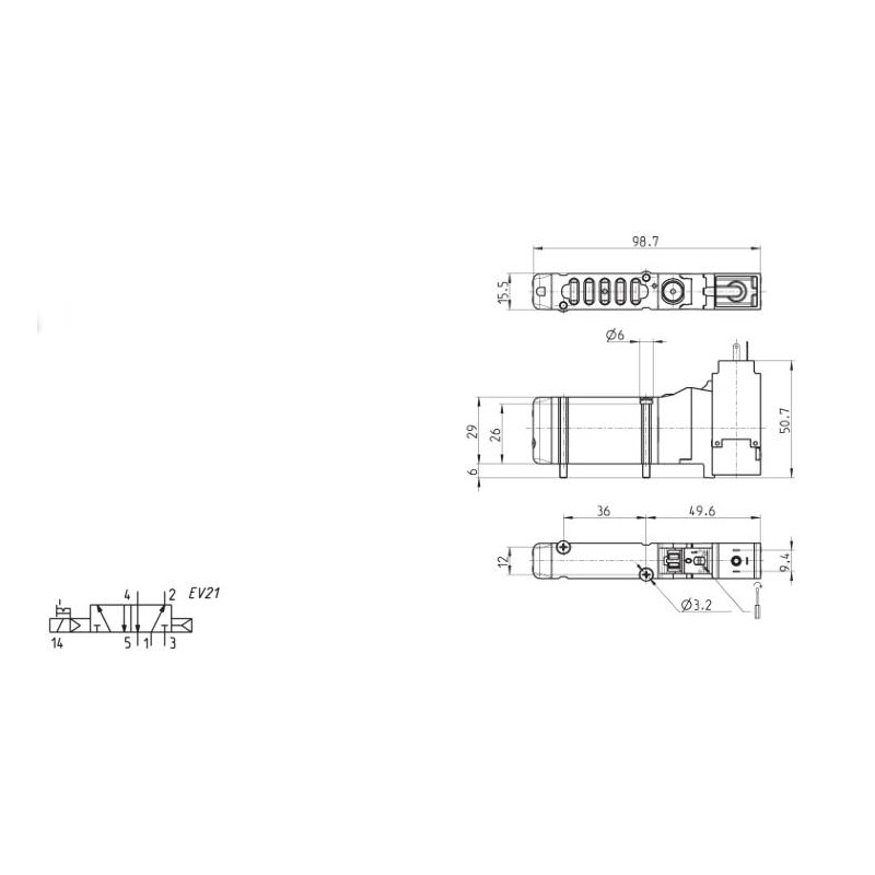 ELEKTROZAWÓR 5/2 CAMOZZI EN530-16-PN3 ELEKTROZAWÓR 5/2 CAMOZZI EN530-16-PN3