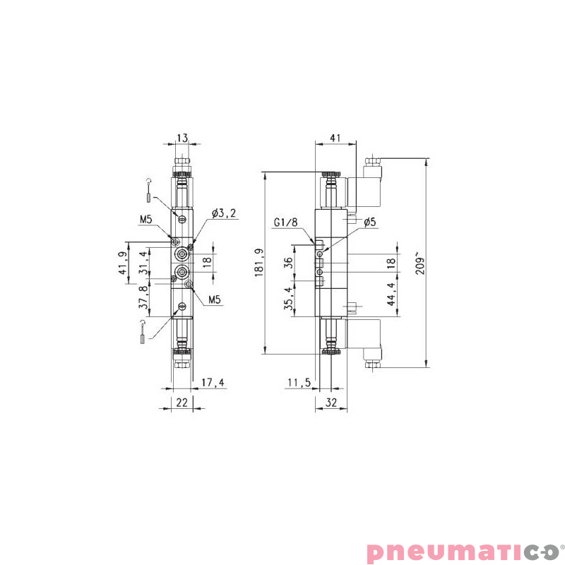ELEKTROZAW&Oacute;R 5/3 1/4" CAMOZZI 364-011-02