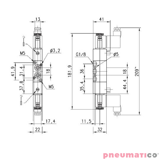 ELEKTROZAW&Oacute;R 5/3 1/4" CAMOZZI 364-011-02