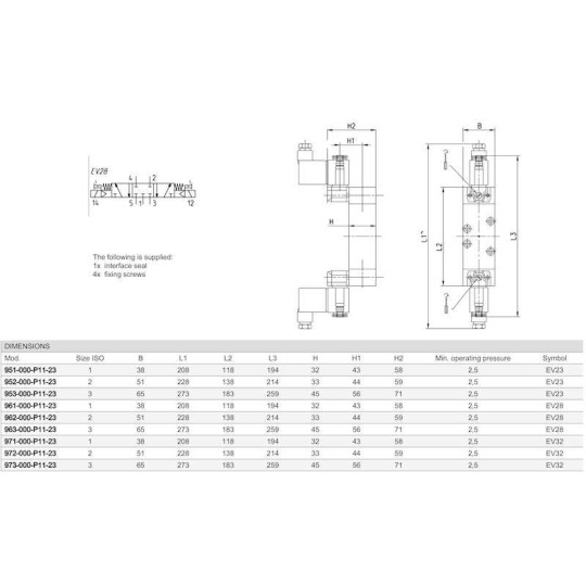 ELEKTROZAW&Oacute;R 5/3 CAMOZZI 961-000-P11-23