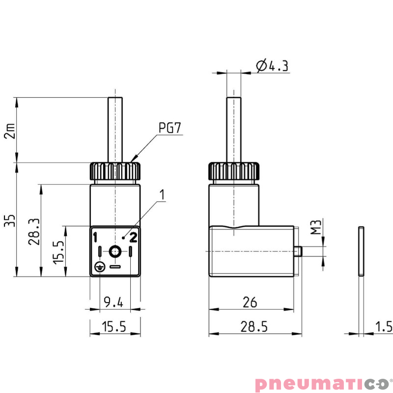 Wtyczka do elektrozaworu CAMOZZI 125-900