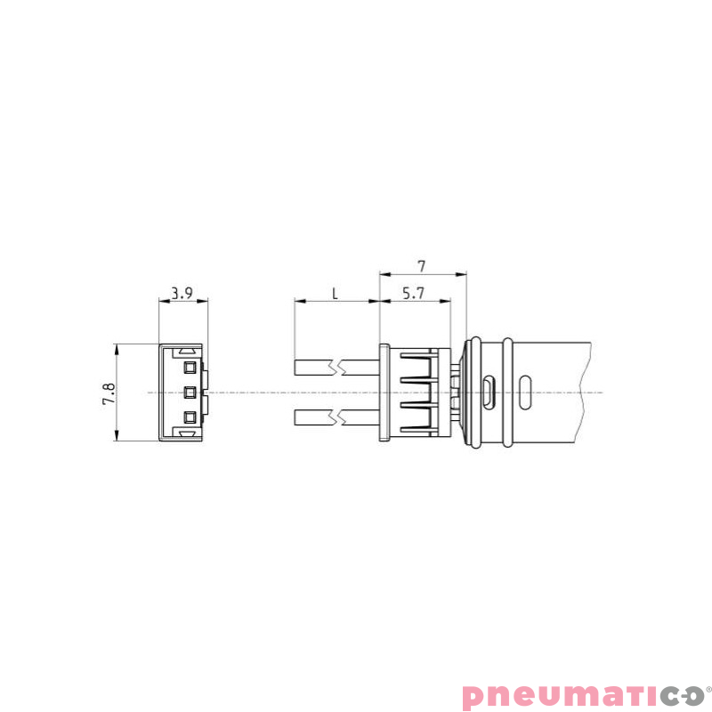 Wtyczka 300mm K8 CAMOZZI 120-803 Wtyczka 300mm K8 CAMOZZI 120-803