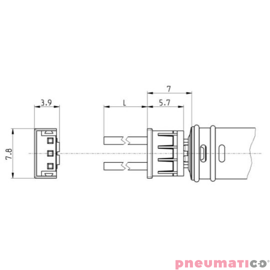 Wtyczka 300mm K8 CAMOZZI 120-803 Wtyczka 300mm K8 CAMOZZI 120-803