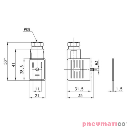 Wtyczka + dioda LED DIN 43650 CAMOZZI 122-601 Wtyczka + dioda LED DIN 43650 CAMOZZI 122-601