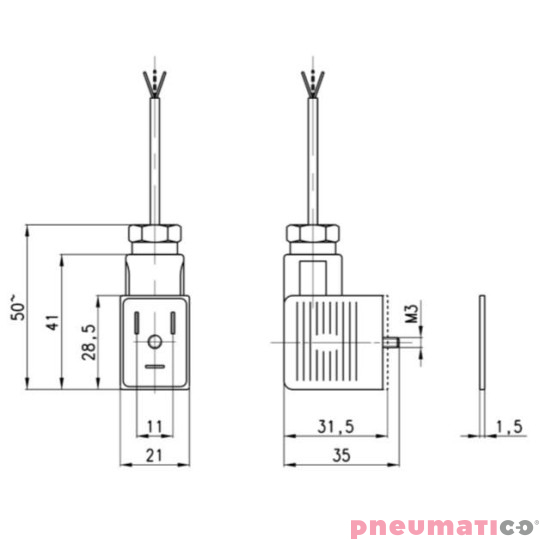 Wtyczka do elektrozaworu ujem. CAMOZZI 122-893C Wtyczka do elektrozaworu ujem. CAMOZZI 122-893C