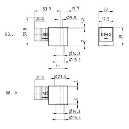 CEWKA CAMOZZI B8EK 220/230V AC 50Hz 15VA dla NO CEWKA CAMOZZI B8EK 220/230V AC 50Hz 15VA dla NO