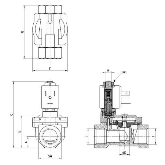 ELEKTROZAWÓR CAMOZZI CFB-A16R-E1 2/2 NA 1 EPDM ELEKTROZAWÓR CAMOZZI CFB-A16R-E1 2/2 NA 1 EPDM