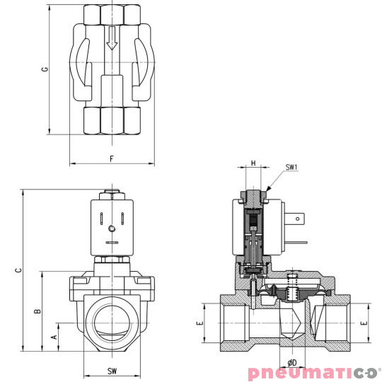 ELEKTROZAW&Oacute;R CAMOZZI CFB-A17T-R1 2/2 NO G 1 1/4