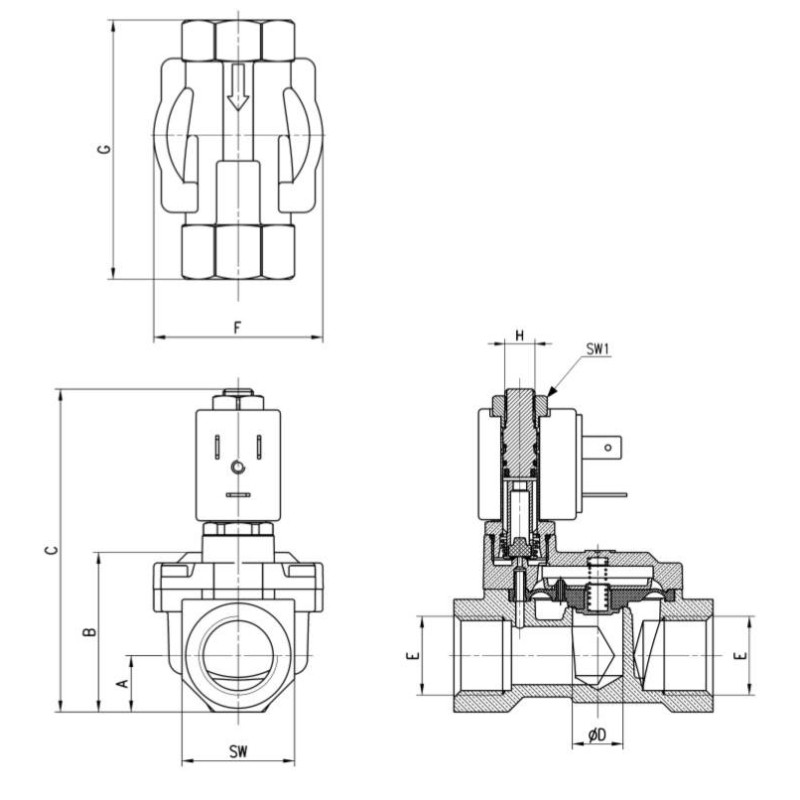 ELEKTROZAW&Oacute;R CAMOZZI CFB-A23L-R1-B72 2/2 NC 3/8 NBR
