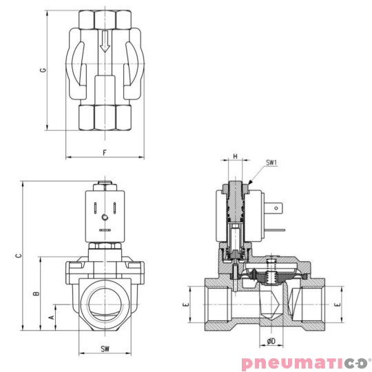 ELEKTROZAW&Oacute;R CAMOZZI CFB-A23L-R1-B7B 2/2 NC 3/8 NBR