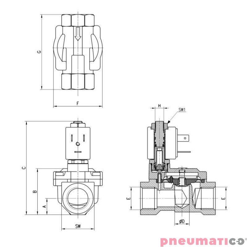 ELEKTROZAWÓR CAMOZZI CFB-A24N-R1-B7D 2/2 NC 1/2 NBR ELEKTROZAWÓR CAMOZZI CFB-A24N-R1-B7D 2/2 NC 1/2 NBR