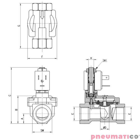 ELEKTROZAWÓR CAMOZZI CFB-A24N-R1-B7E 2/2 NC 1/2 NBR ELEKTROZAWÓR CAMOZZI CFB-A24N-R1-B7E 2/2 NC 1/2 NBR