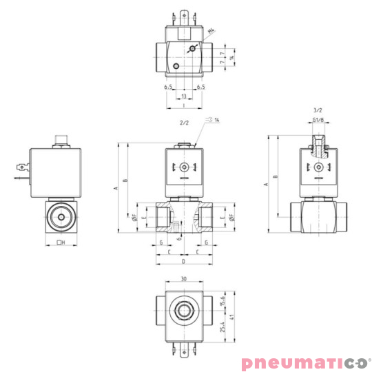 ELEKTROZAWÓR CAMOZZI CFB-D21B-WX 2/2 NC 1/8 FKM INOX ELEKTROZAWÓR CAMOZZI CFB-D21B-WX 2/2 NC 1/8 FKM INOX