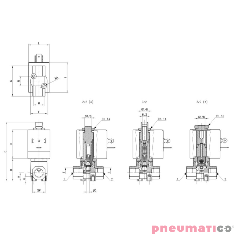 ELEKTROZAWÓR CAMOZZI CFB-D21F-E1 2/2 NC 1/8 EPDM ELEKTROZAWÓR CAMOZZI CFB-D21F-E1 2/2 NC 1/8 EPDM