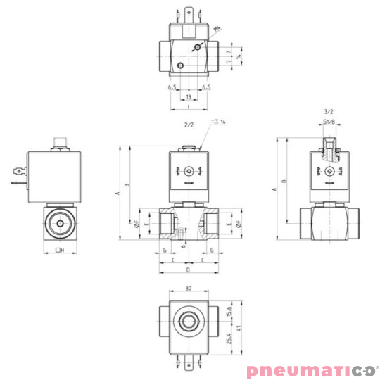 ELEKTROZAW&Oacute;R CAMOZZI CFB-D22B-EX 2/2NC 1/4 EPDM INOX