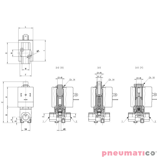 ELEKTROZAW&Oacute;R CAMOZZI CFB-D23F-WX 2/2 NC 3/8 FKM INOX