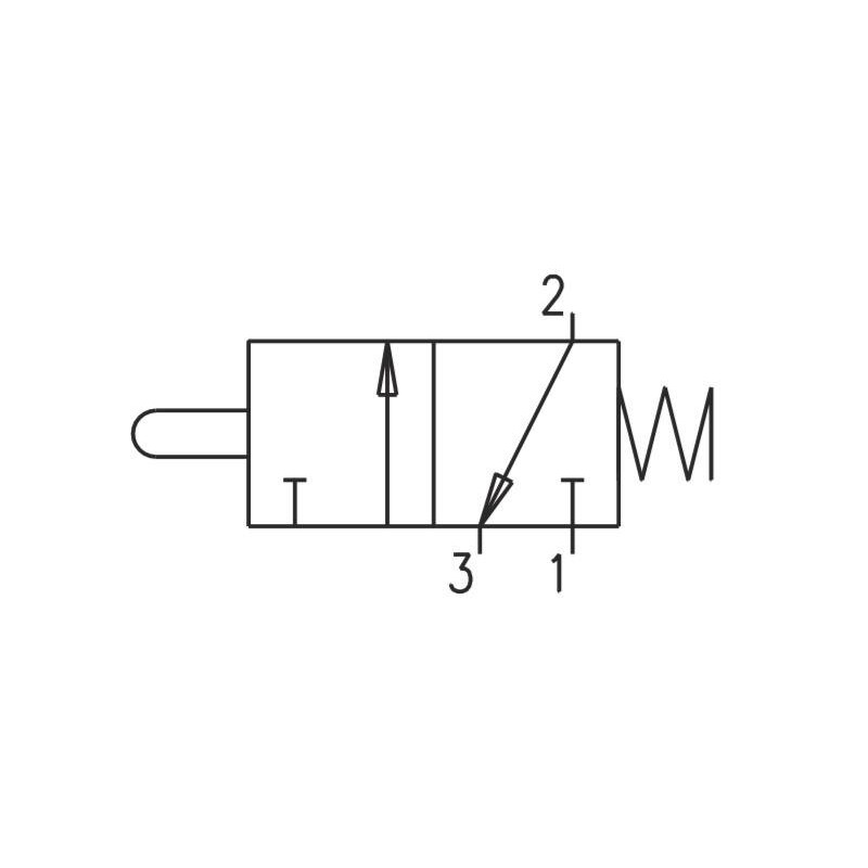 Zawór ręczny ze sprężyną, przyłącze boczne 3/2 NZ PNEUMAX Zawór ręczny ze sprężyną, przyłącze boczne 3/2 NZ PNEUMAX