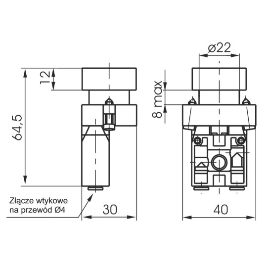 Zawór ręczny przycisk - sprężyna 3/2 NC PNEUMAX Zawór ręczny przycisk - sprężyna 3/2 NC PNEUMAX