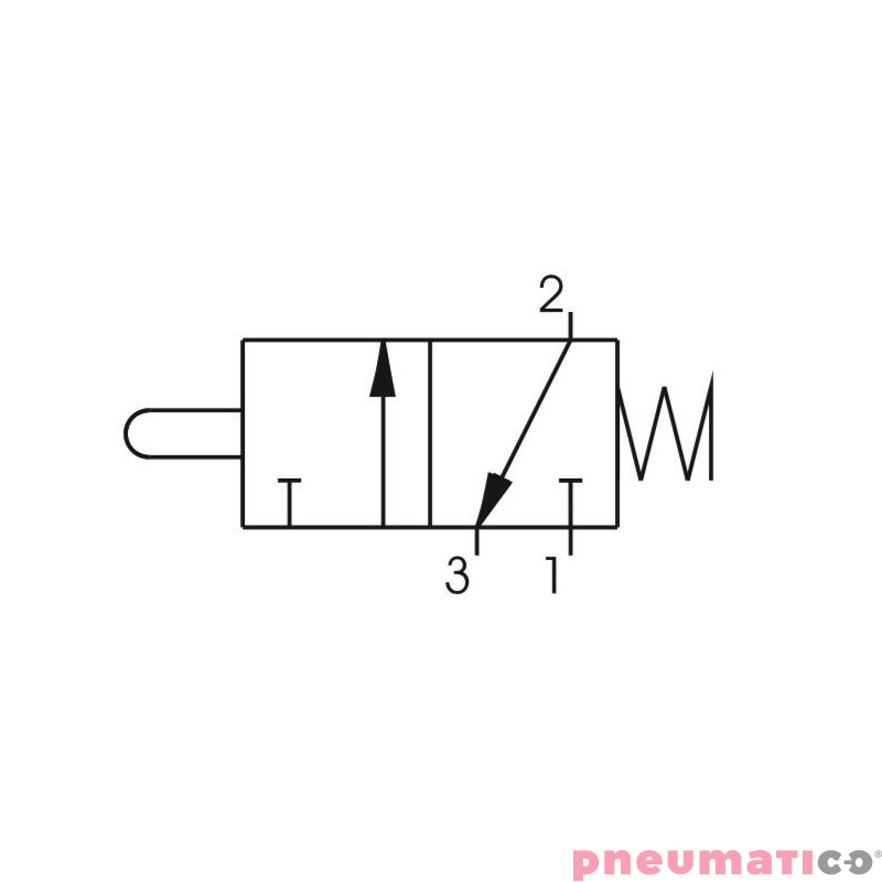 Zaw&oacute;r ręczny - popychacz - sprężyna 3/2 PNEUMAX