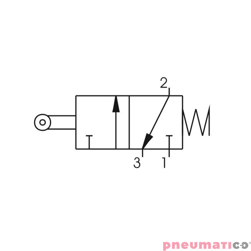 Zaw&oacute;r ręczny - dźwignia z rolką, łożysko - sprężyna 3/2 PNEUMAX