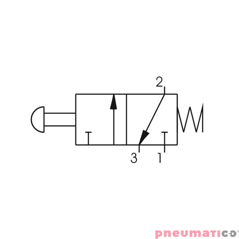 Zaw&oacute;r ręczny - przycisk sprężyna 3/2 PNEUMAX