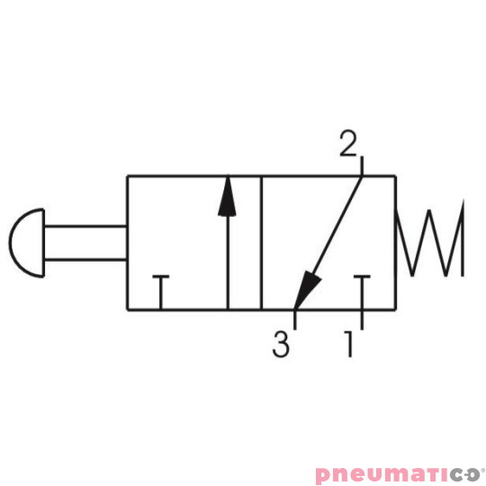 Zaw&oacute;r ręczny - przycisk sprężyna 3/2 PNEUMAX