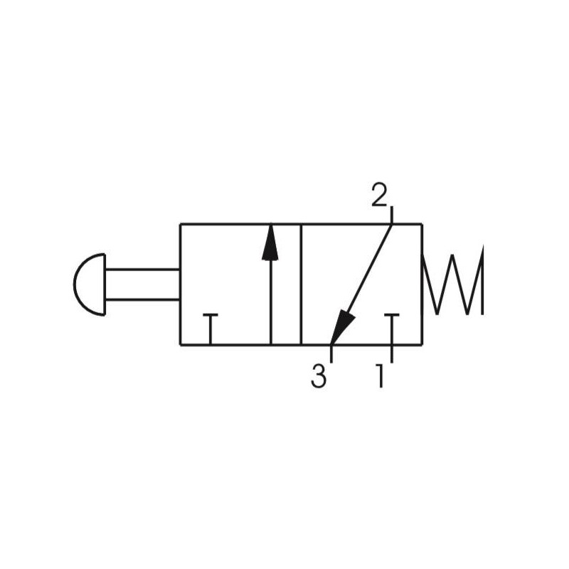 Zaw&oacute;r ręczny - przycisk sprężyna 3/2 PNEUMAX