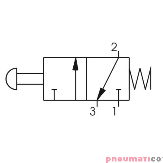 Zaw&oacute;r ręczny - przycisk sprężyna 3/2 PNEUMAX