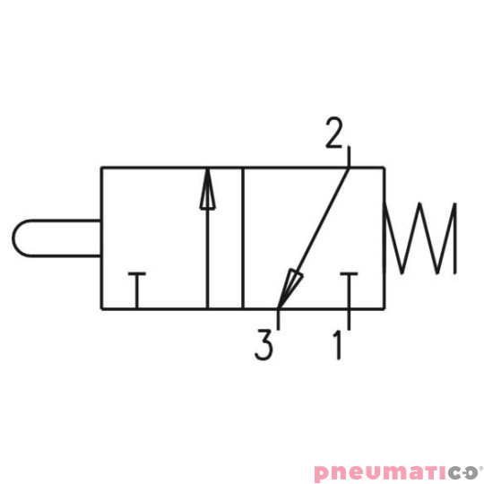Zaw&oacute;r ręczny - popychacz sprężyna 3/2 PNEUMAX
