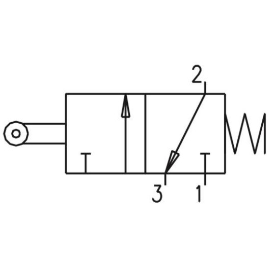Zaw&oacute;r ręczny - dźwignia z rolką boczną dwukier. - sprężyna  3/2 PNEUMAX