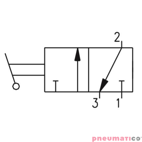 Zaw&oacute;r ręczny - dźwignia w osi zaworu - dwupozycyjny 3/2 PNEUMAX