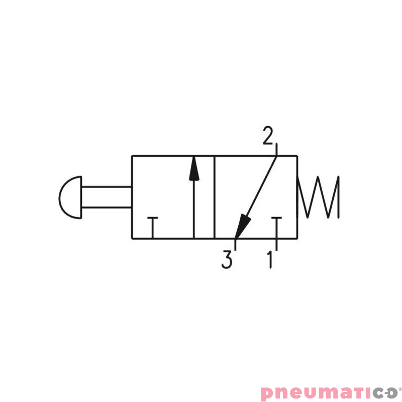 Zaw&oacute;r ręczny - przycisk sprężyna 3/2 PNEUMAX