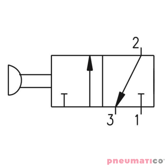 Zawór ręczny - przycisk awaryjny, panel 22, 2-pozycyjny 3/2 PNEUMAX Zawór ręczny - przycisk awaryjny, panel 22, 2-pozycyjny 3/2 PNEUMAX