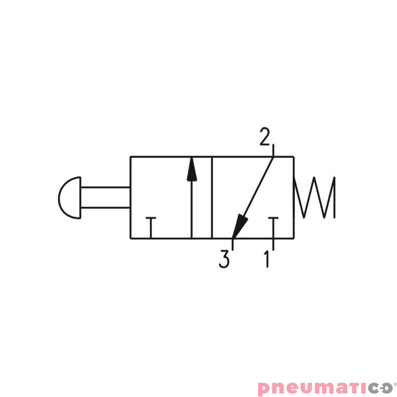 Zaw&oacute;r ręczny - przycisk sprężyna 3/2 PNEUMAX