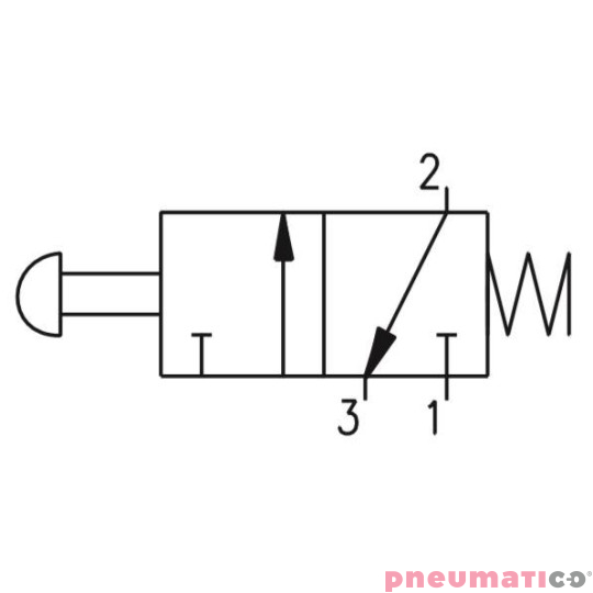 Zaw&oacute;r ręczny - przycisk sprężyna 3/2 PNEUMAX