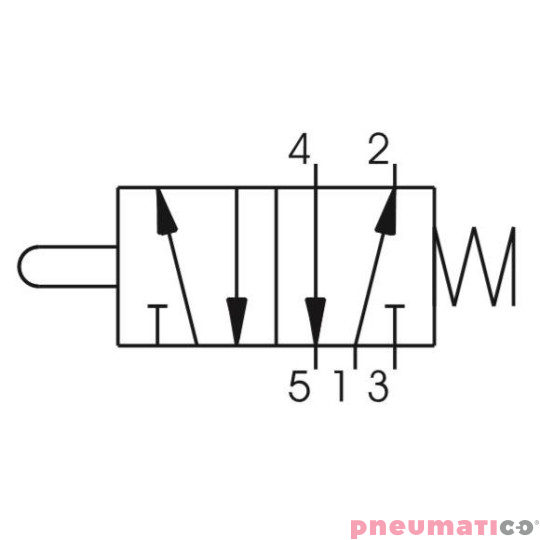 Zaw&oacute;r ręczny - popychacz sprężyna 5/2 PNEUMAX