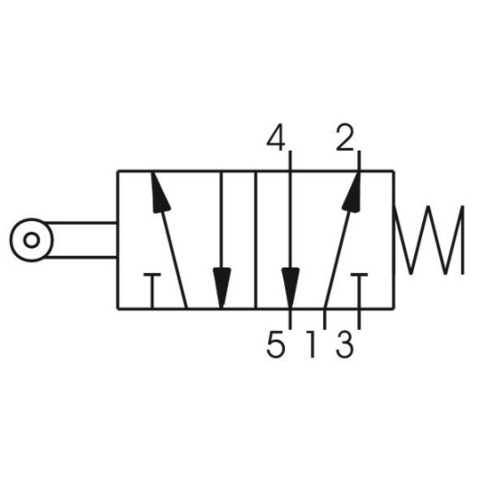 Zaw&oacute;r ręczny - dźwignia z rolką, łożysko sprężyna 5/2 PNEUMAX